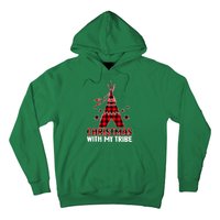 Christmas with My Tribe Buffalo Plaid Matching Pajamas Hoodie