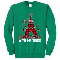 Christmas with My Tribe Buffalo Plaid Matching Pajamas Sweatshirt