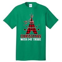 Christmas with My Tribe Buffalo Plaid Matching Pajamas Tall T-Shirt