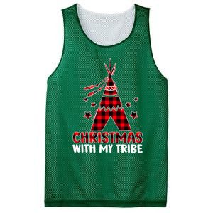 Christmas with My Tribe Buffalo Plaid Matching Pajamas Mesh Reversible Basketball Jersey Tank