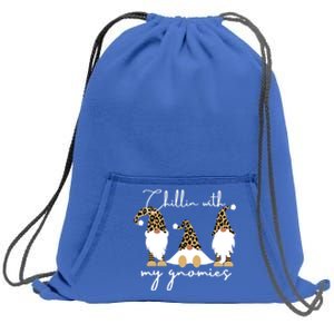 Chillin With My Gnomies Leopard Print Gnomes S Cool Gift Sweatshirt Cinch Pack Bag