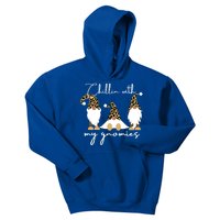 Chillin With My Gnomies Leopard Print Gnomes S Cool Gift Kids Hoodie