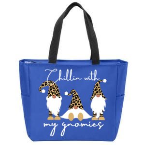 Chillin With My Gnomies Leopard Print Gnomes S Cool Gift Zip Tote Bag