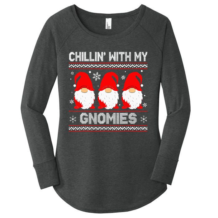 Chillin With My Gnomies Matching Family Christmas Gnome Women's Perfect Tri Tunic Long Sleeve Shirt