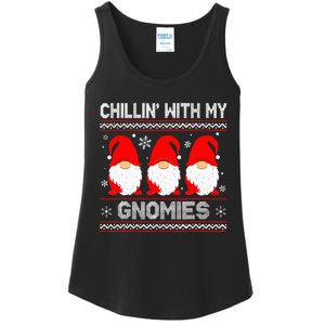 Chillin With My Gnomies Matching Family Christmas Gnome Ladies Essential Tank