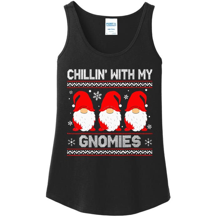 Chillin With My Gnomies Matching Family Christmas Gnome Ladies Essential Tank