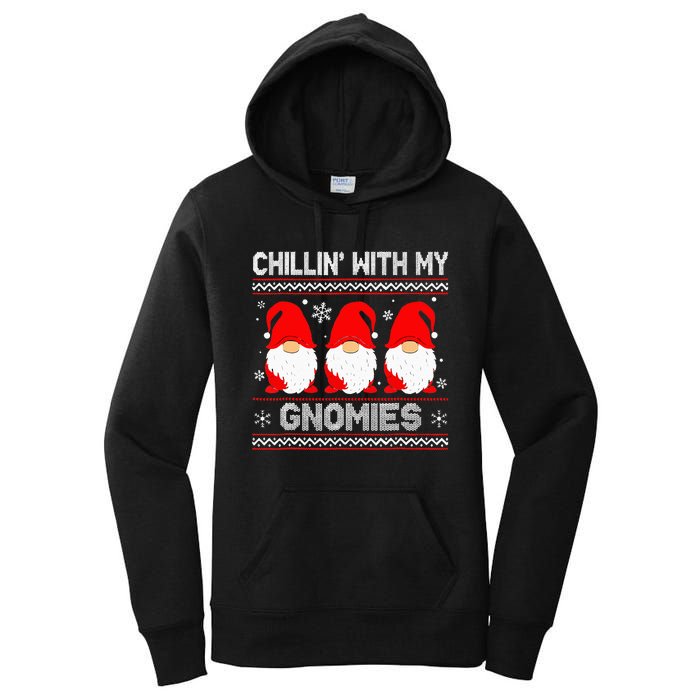 Chillin With My Gnomies Matching Family Christmas Gnome Women's Pullover Hoodie