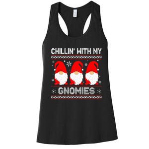 Chillin With My Gnomies Matching Family Christmas Gnome Women's Racerback Tank