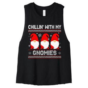 Chillin With My Gnomies Matching Family Christmas Gnome Women's Racerback Cropped Tank