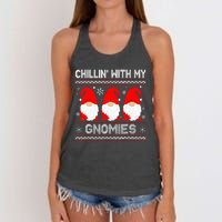 Chillin With My Gnomies Matching Family Christmas Gnome Women's Knotted Racerback Tank