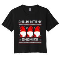 Chillin With My Gnomies Matching Family Christmas Gnome Women's Crop Top Tee