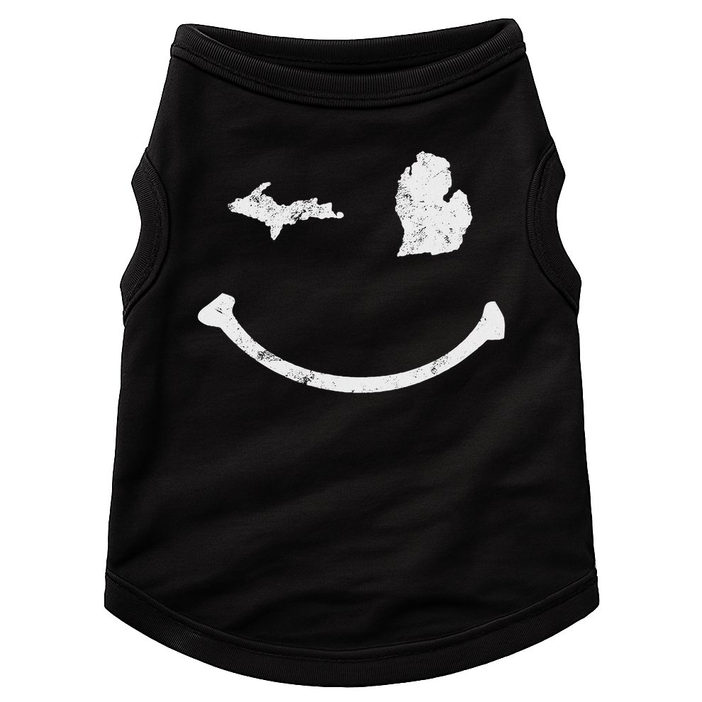 Cute Winking Michigan Mi Native Michigander Gift Doggie Tank