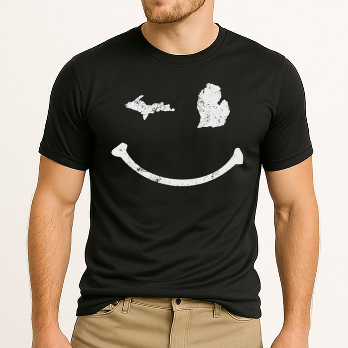 Cute Winking Michigan Mi Native Michigander Gift Cooling Performance Crew T-Shirt