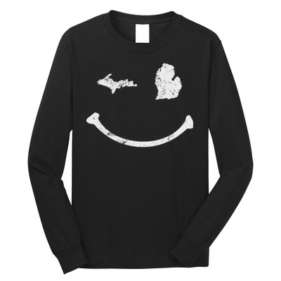 Cute Winking Michigan Mi Native Michigander Gift Long Sleeve Shirt