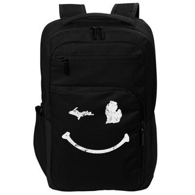 Cute Winking Michigan Mi Native Michigander Gift Impact Tech Backpack