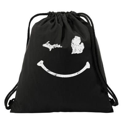 Cute Winking Michigan Mi Native Michigander Gift Drawstring Bag