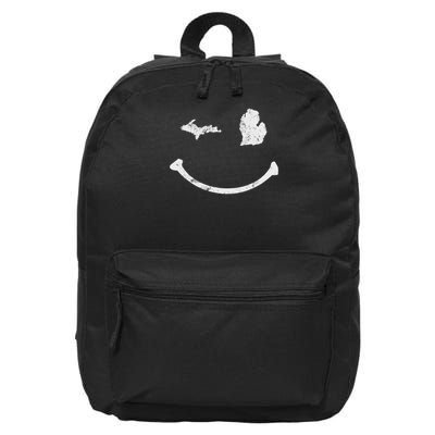 Cute Winking Michigan Mi Native Michigander Gift 16 in Basic Backpack
