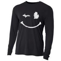 Cute Winking Michigan Mi Native Michigander Gift Cooling Performance Long Sleeve Crew