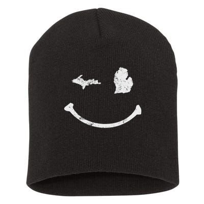Cute Winking Michigan Mi Native Michigander Gift Short Acrylic Beanie