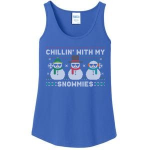 Chillin With My Snowmies Cute Snow Ugly Christmas Swea Ladies Essential Tank