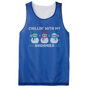 Chillin With My Snowmies Cute Snow Ugly Christmas Swea Mesh Reversible Basketball Jersey Tank