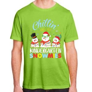 Chillin With My Kindergarten Snowmies Teacher Christmas Xmas Adult ChromaSoft Performance T-Shirt