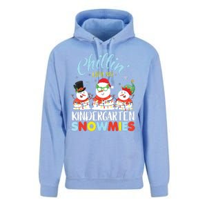 Chillin With My Kindergarten Snowmies Teacher Christmas Xmas Unisex Surf Hoodie