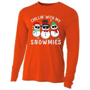 Chillin With My Snowmies Snowman Christmas Pajama Cooling Performance Long Sleeve Crew