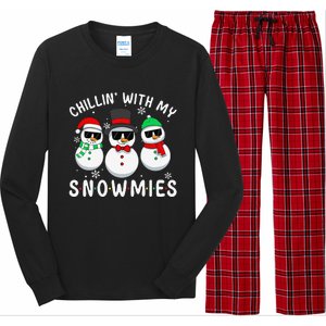 Chillin With My Snowmies Snowman Christmas Pajama Long Sleeve Pajama Set