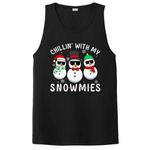 Chillin With My Snowmies Snowman Christmas Pajama PosiCharge Competitor Tank