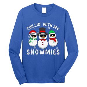 Chillin With My Snowmies Snowman Christmas Pajama Long Sleeve Shirt