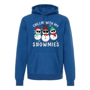 Chillin With My Snowmies Snowman Christmas Pajama Premium Hoodie