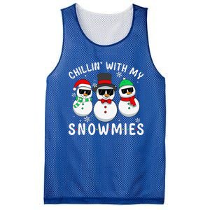 Chillin With My Snowmies Snowman Christmas Pajama Mesh Reversible Basketball Jersey Tank