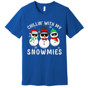 Chillin With My Snowmies Snowman Christmas Pajama Premium T-Shirt