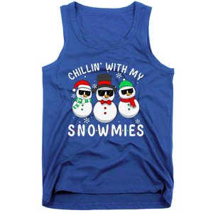 Chillin With My Snowmies Snowman Christmas Pajama Tank Top