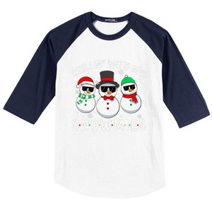 Chillin With My Snowmies Snowman Christmas Pajama Baseball Sleeve Shirt