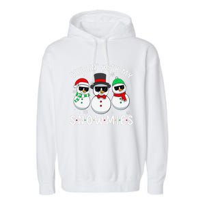 Chillin With My Snowmies Snowman Christmas Pajama Garment-Dyed Fleece Hoodie