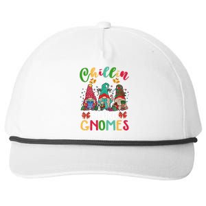 Chillin With My Neuro Nurse Gnomies Three Gnomes Xmas Funny Gift Snapback Five-Panel Rope Hat