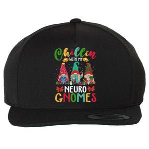 Chillin With My Neuro Nurse Gnomies Three Gnomes Xmas Funny Gift Wool Snapback Cap