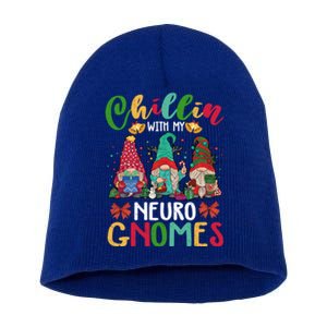 Chillin With My Neuro Nurse Gnomies Three Gnomes Xmas Funny Gift Short Acrylic Beanie