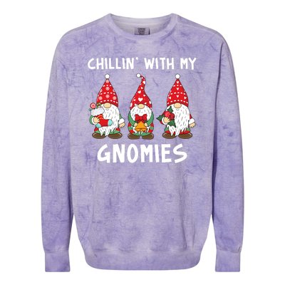 Chillin With My Gnomies Christmas Holiday Colorblast Crewneck Sweatshirt