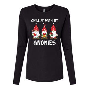 Chillin With My Gnomies Christmas Holiday Womens Cotton Relaxed Long Sleeve T-Shirt