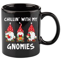 Chillin With My Gnomies Christmas Holiday 11oz C Handle Ceramic Mug