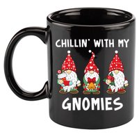 Chillin With My Gnomies Christmas Holiday 11oz C Handle Ceramic Mug