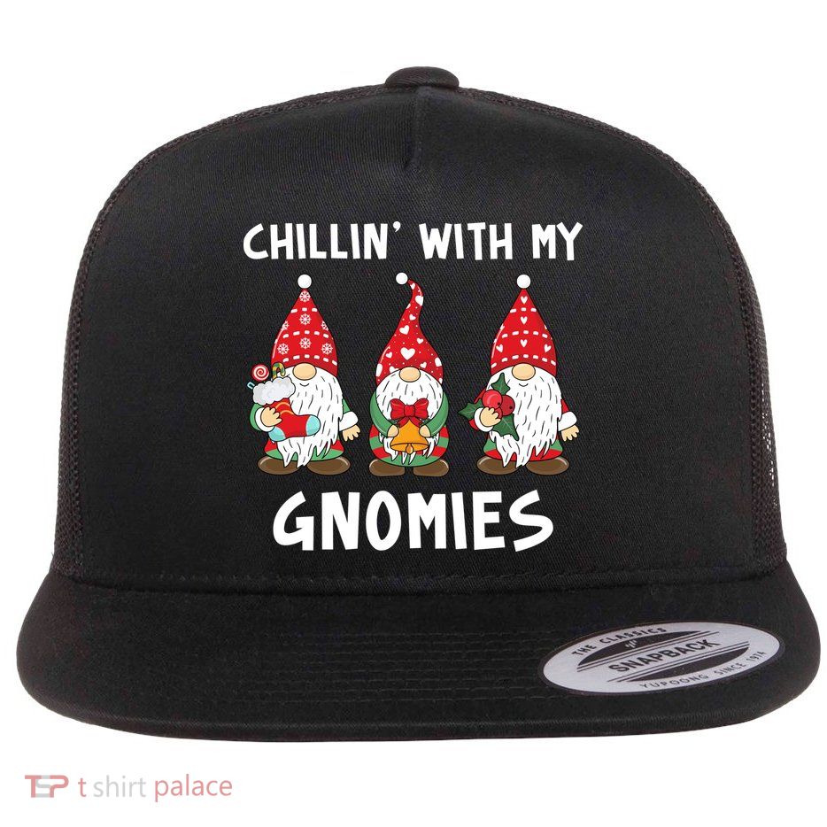 Chillin With My Gnomies Christmas Holiday Flatbill Hat