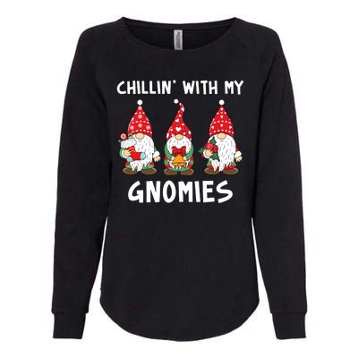 Chillin With My Gnomies Christmas Holiday Womens California Wash Sweatshirt