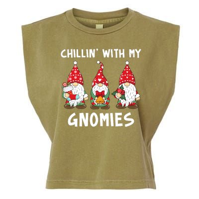 Chillin With My Gnomies Christmas Holiday Garment-Dyed Women's Muscle Tee