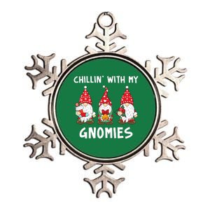 Chillin With My Gnomies Christmas Holiday Metallic Star Ornament