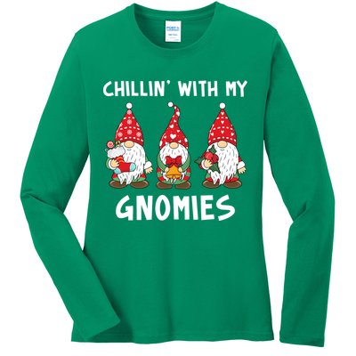 Chillin With My Gnomies Christmas Holiday Ladies Long Sleeve Shirt