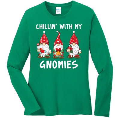 Chillin With My Gnomies Christmas Holiday Ladies Long Sleeve Shirt